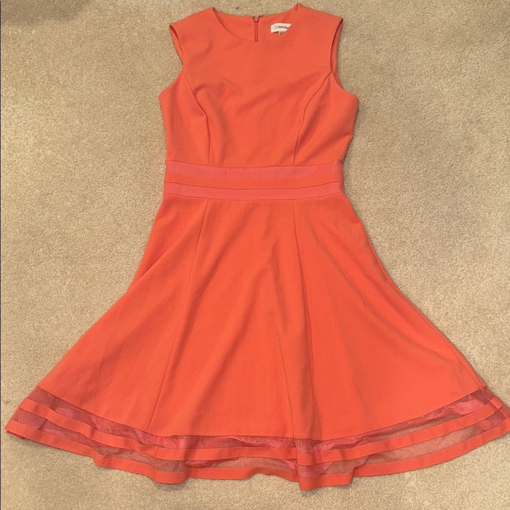 Calvin Klein Vibrant Orange Mini Dress
